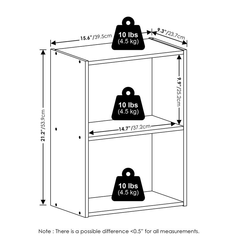 Furinno Luder 2-Tier Open Shelf Bookcase