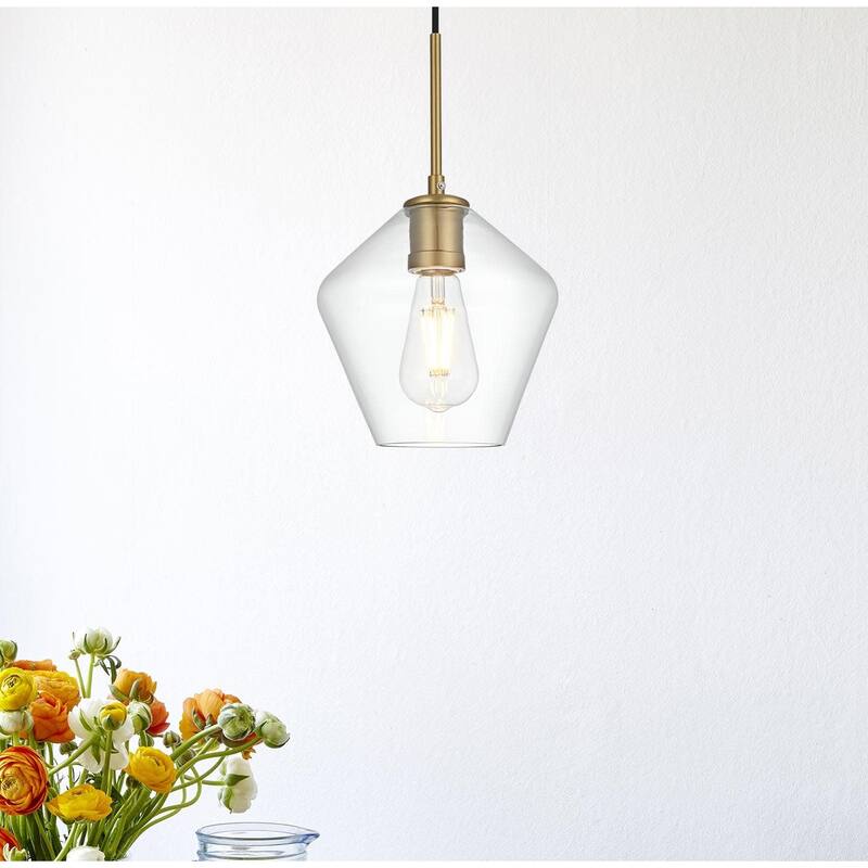 Elegant Lighting Gene Single Light 8" Wide Mini Pendant with Clear
