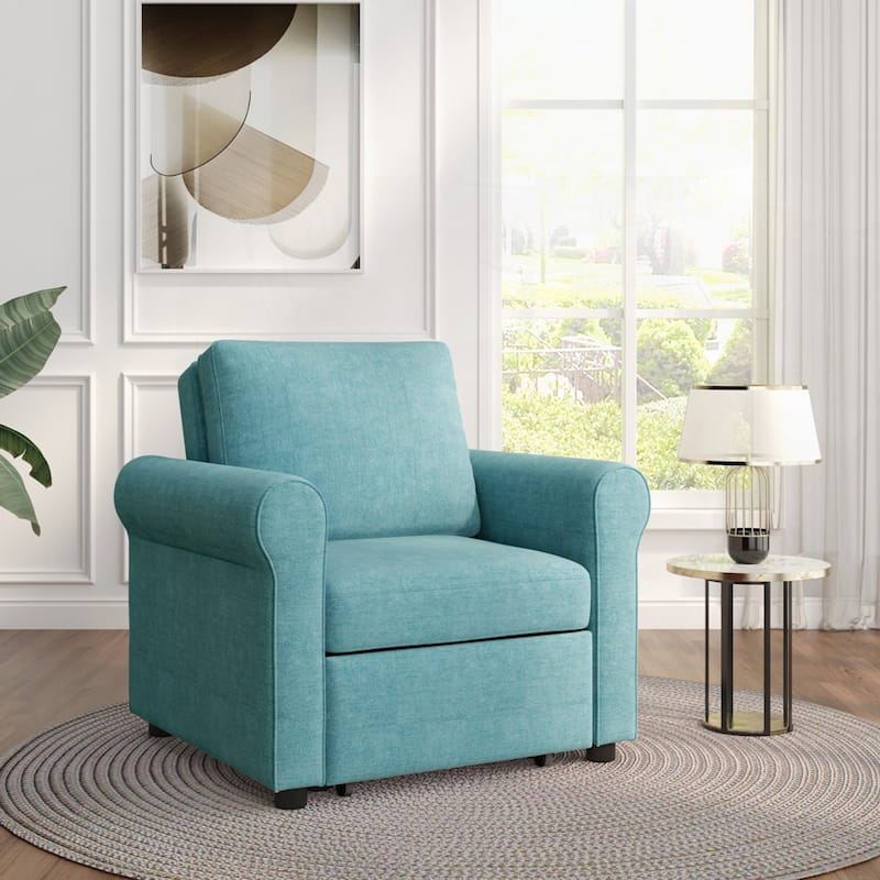 Convertible Sleeper Chair Bed with Adjust Backrest Into a Sofa