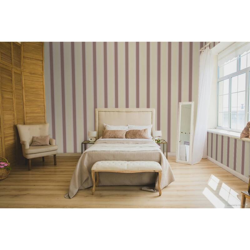 Galerie Wallcoverings Italian Style Classic Vertical Stripe Vinyl on Non-woven Matte Wallpaper Roll