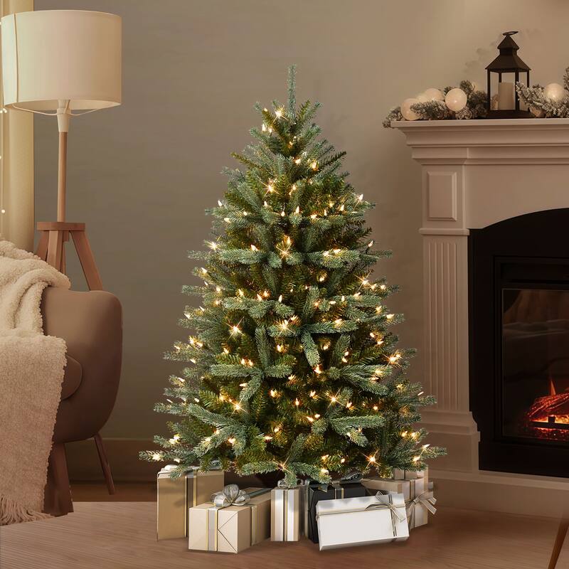 Puleo International 4.5' Pre-Lit Glacier Fir Artificial Tree - N/A - Green