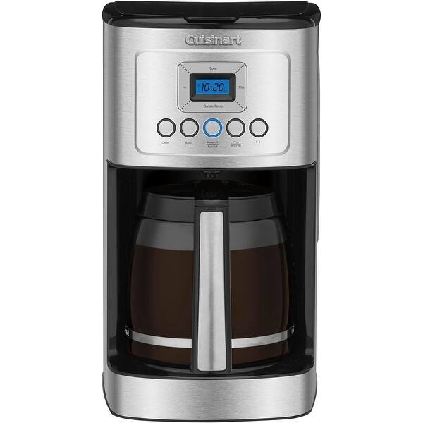 slide 2 of 6, 14-Cup Programmable Coffee Maker, Glass Carafe, Brew Strength Control, 1-4 Cup Setting, Stainless Steel