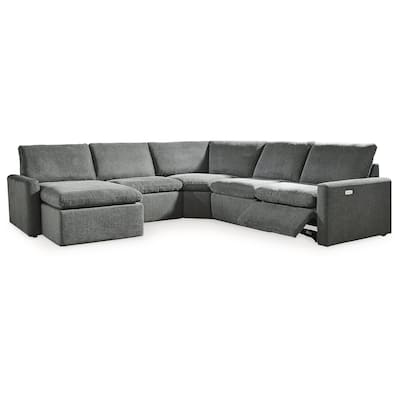 Signature Design by Ashley Hartsdale Gray 5-Piece Power Reclining Sectional with Chaise