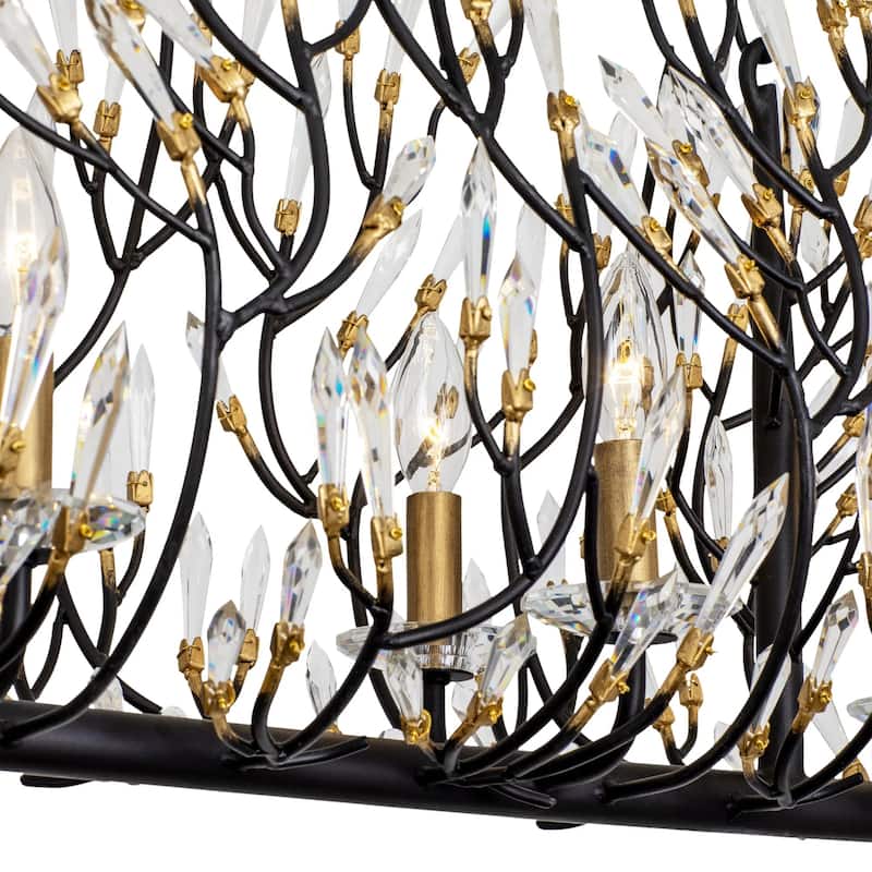Bask 8-light Gold Dust Linear Pendant with Crystal - N/A
