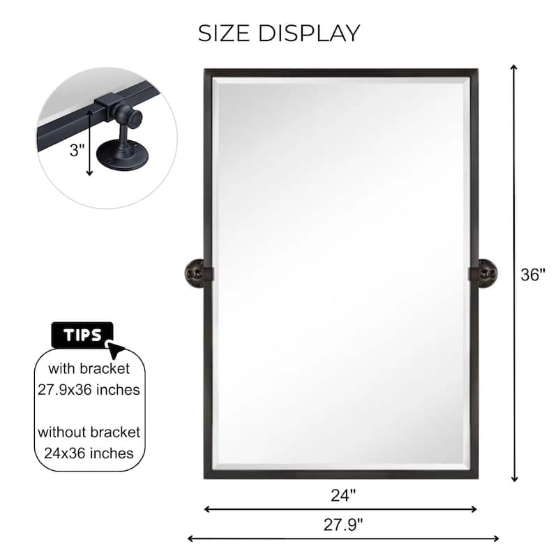 TEHOME Blakley Rectangle Metal Wall Mirror