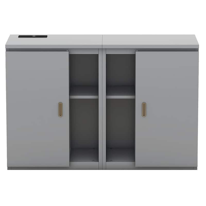 Full Size Murphy Bed with Shelves, Cabinets and USB Ports