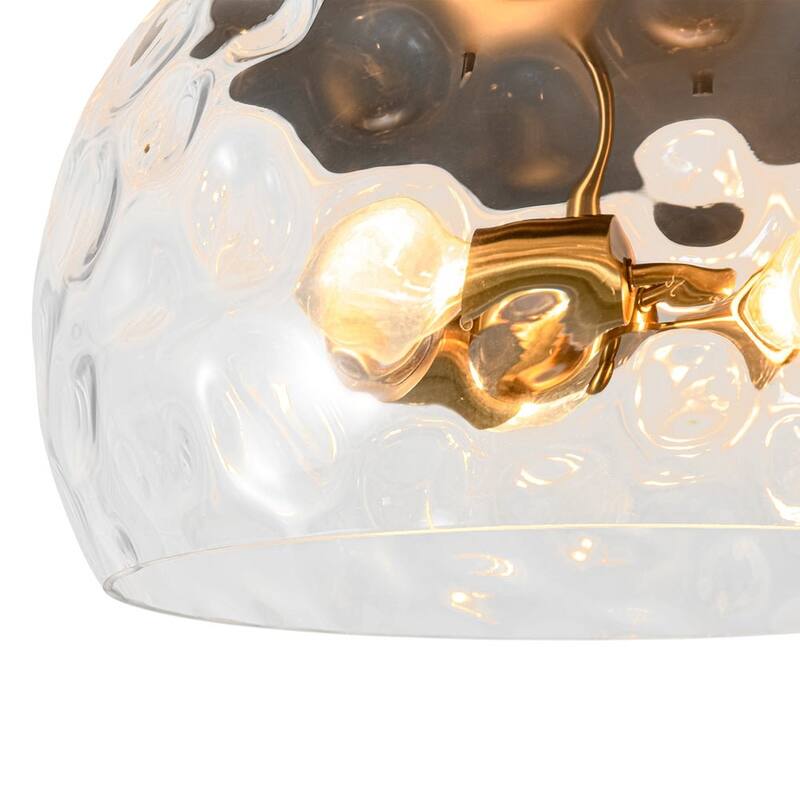 Modern Large Water Glass Shade Round Flush Mount Light