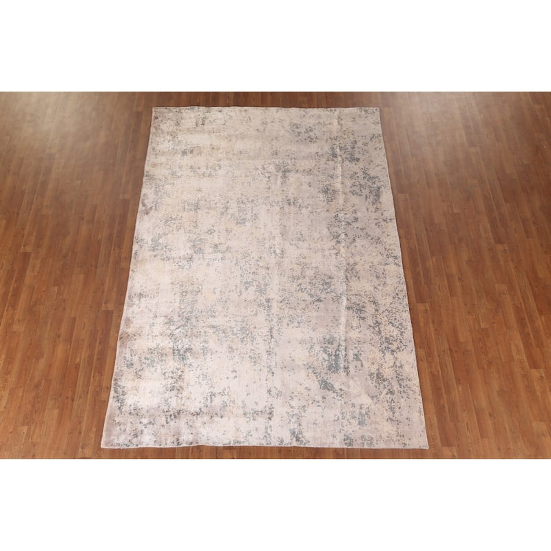 Multi-Color Abstract / Modern Rug Handmade Contemporary Wool Carpet - 6'2"x 9'9"
