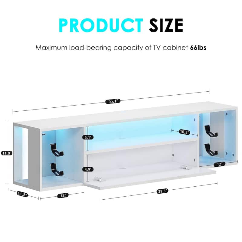 TV Gaming Console with Hidden Storage Cabinet