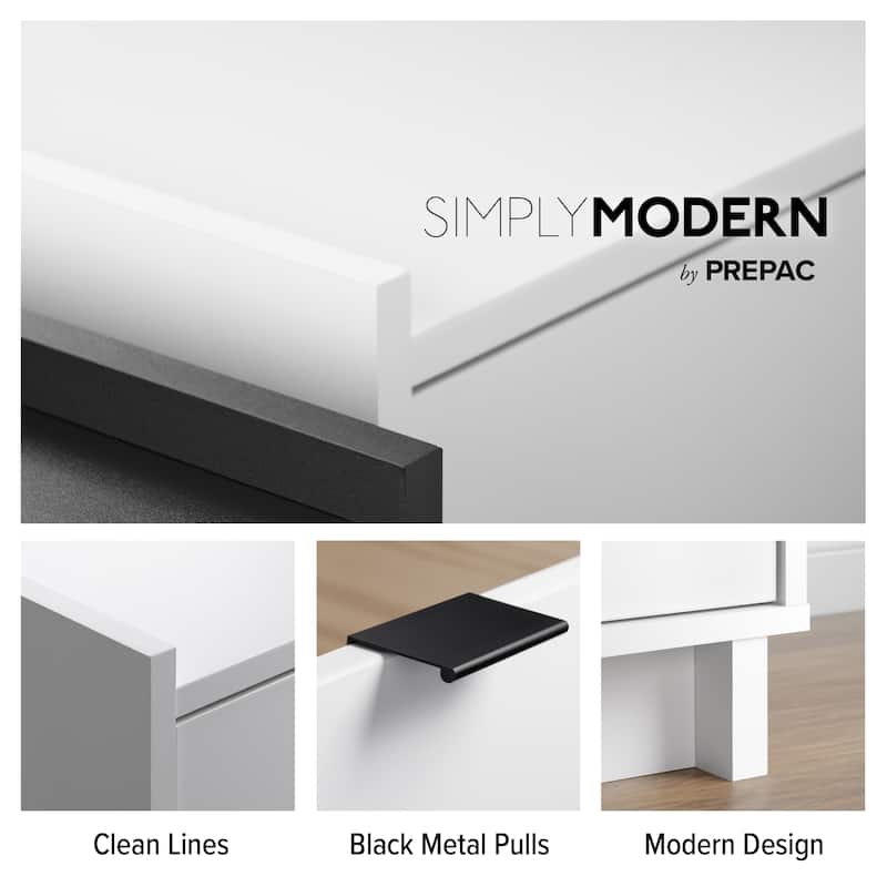 Prepac Simply Modern 70.25" W TV Stand for Living Room, Entertainment Room - 70.25" W x 22" H x 16" D