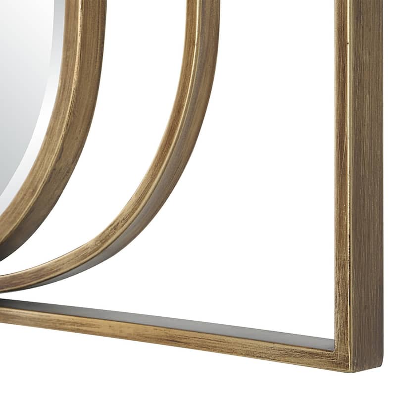 Antique Finish Beveled Oval Wall Mirror - 40" - Gold