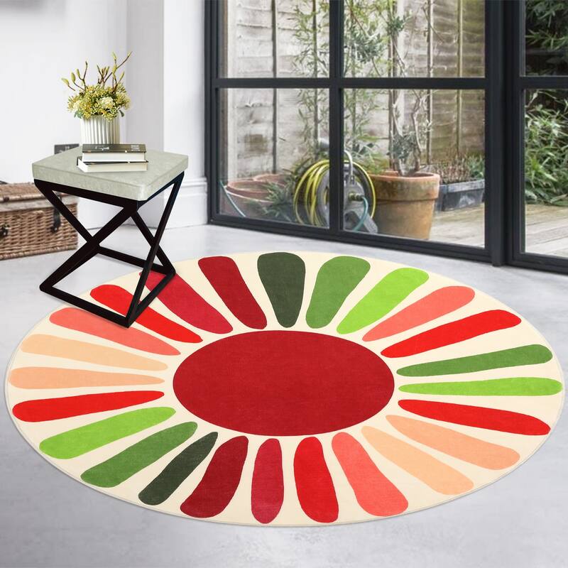 Garvee Rainbow Sol Kids Area Rug