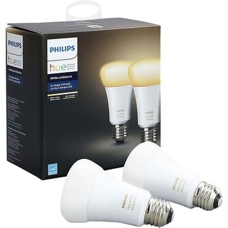 Philips 2-Pack Hue A19 Bluetooth Smart LED Bulb, White