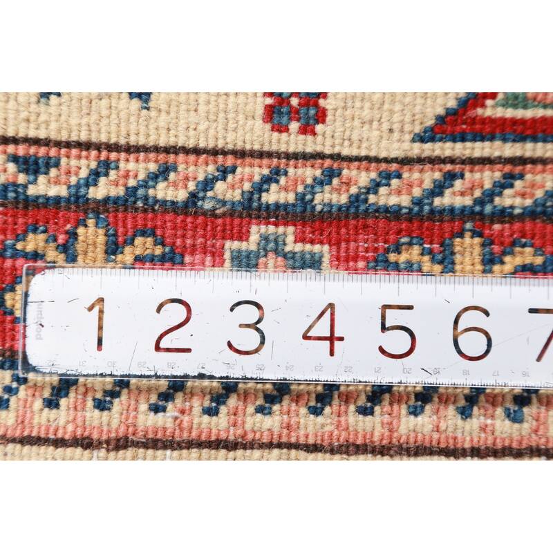 Ivory Kazak Oriental Accent Foyer Rug Handmade Wool Carpet - 2'0"x 3'0"