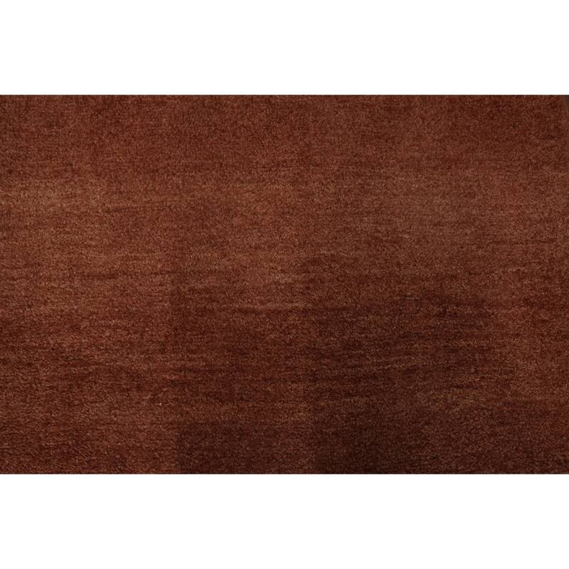 Hand Knotted Oriental 100% Wool Carpet Modern Contemporary Oranges & Rust Gabbeh Runner Rug - 9' 11'' X 2' 11''