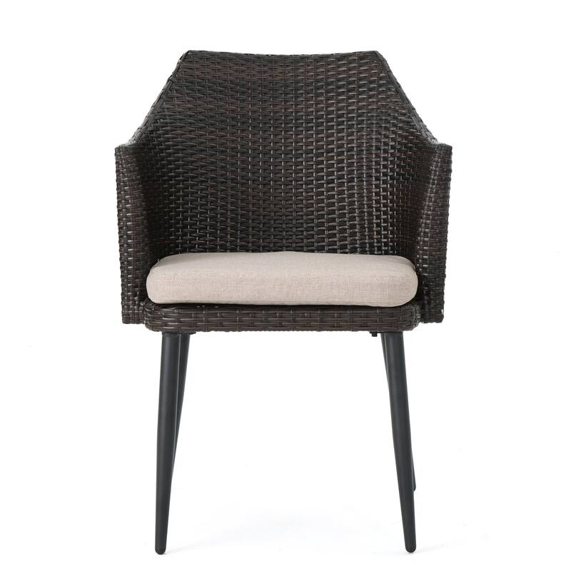 3-Piece PE Rattan Chat Set Iron Frame Waterproof Fabric Outdoor Seating