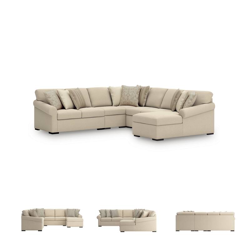 Signature Design by Ashley LadyMae Beige 5-Piece Sectional with Chaise