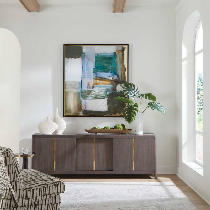 Uttermost Green Fields Framed Abstract Canvas