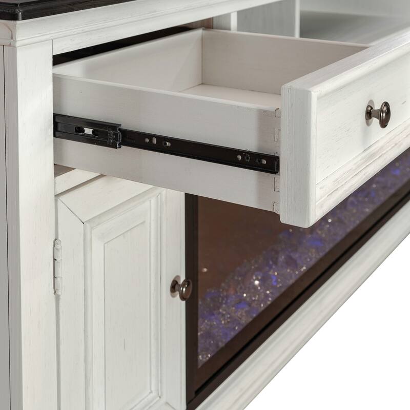 Liberty Furniture Allyson Park 80 Inch TV Console with Firebox