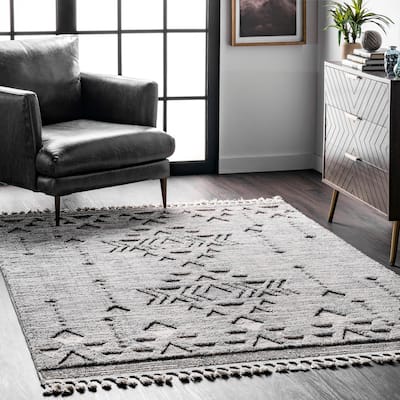 Nuloom Sully Soft Snowflake Textured Tassel Area Rug