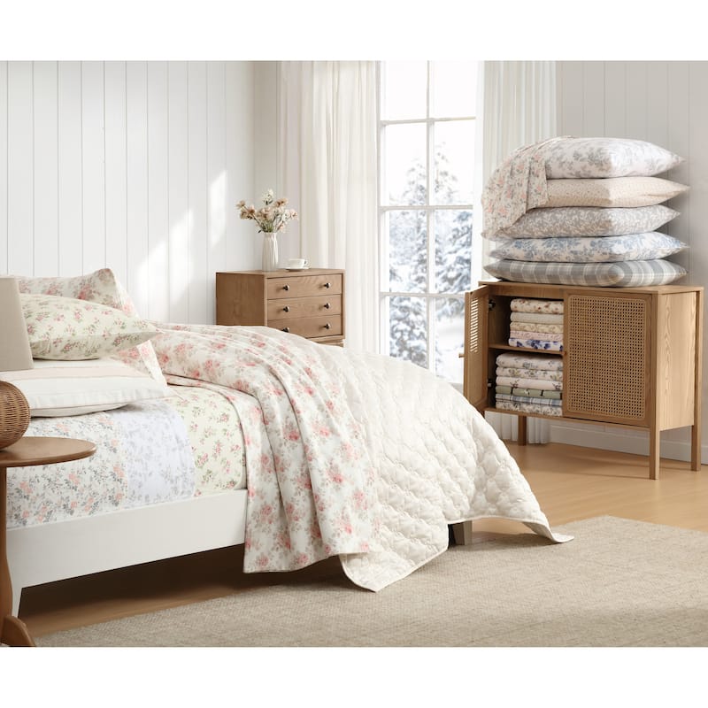 Laura Ashley Printed Cotton Flannel Sheet Set