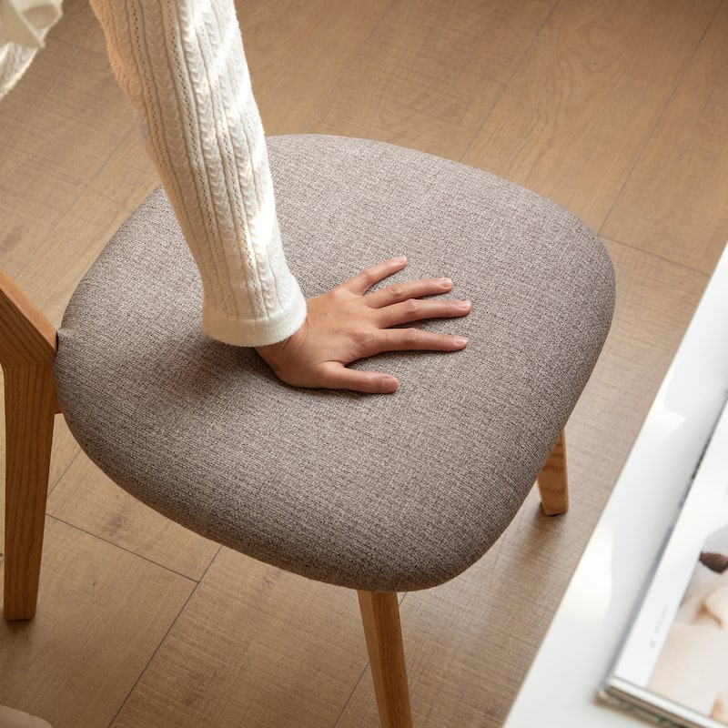 GDFStudio - Eliza Solid Oak Dining Chair with Comfortable Curved Back