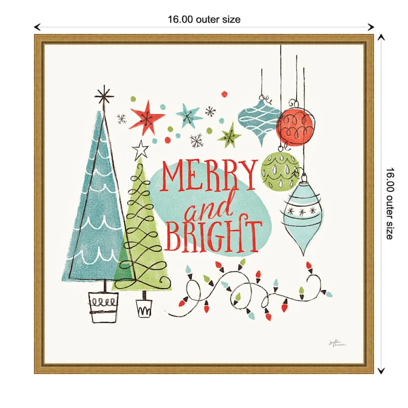 Merry and Bright Christmas Tree by Janelle Penner Framed Canvas Art