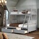 preview thumbnail 1 of 18, Artsy Twin-Over-Full Bunk Bed with Ladders and Two Storage Drawers, Maximized space, Solid Construction, Grey Grey