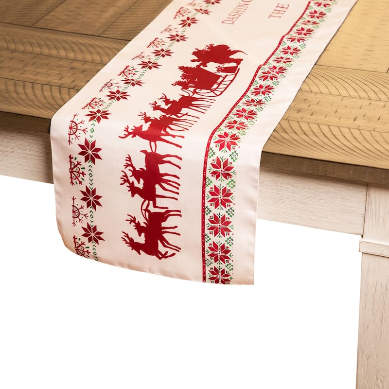 Dashing Through the Snow Rectangular Christmas Table Runner - 72"