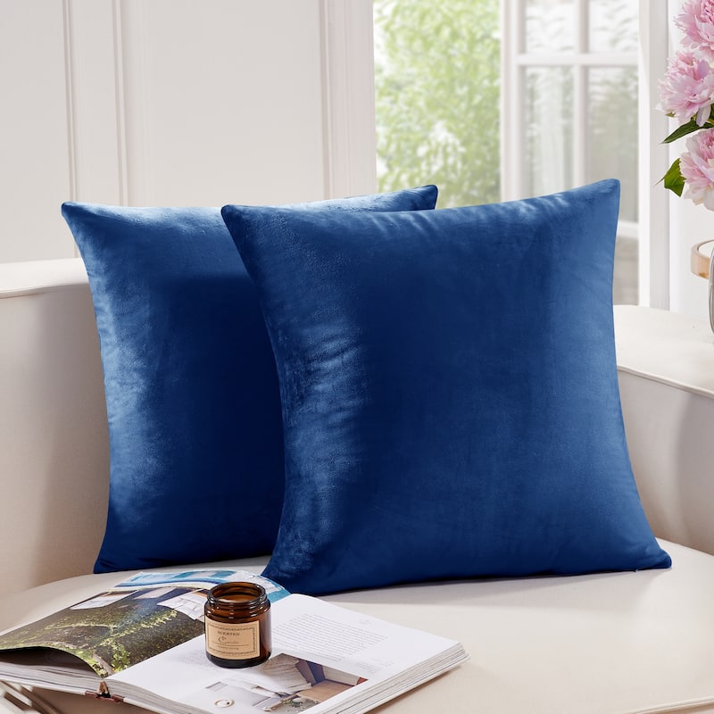 Deconovo Velvet Soft Throw Pillow Covers 2 PCS (Cover Only)