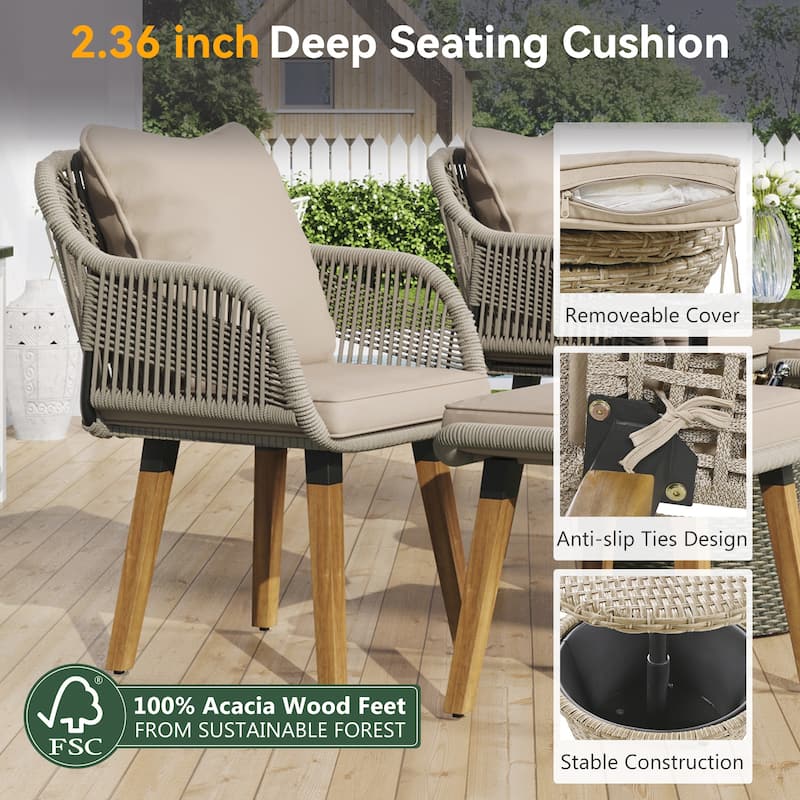 5 Pieces Patio Furniture Chair Sets