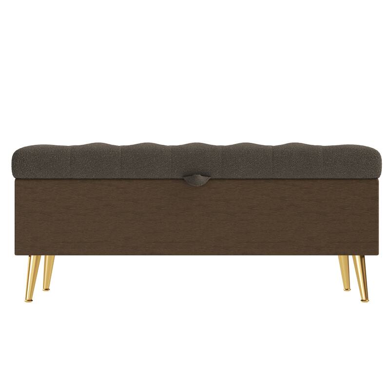 GDFStudio - Tufted 44.7" Boucle Upholstered Storage Ottoman Bench