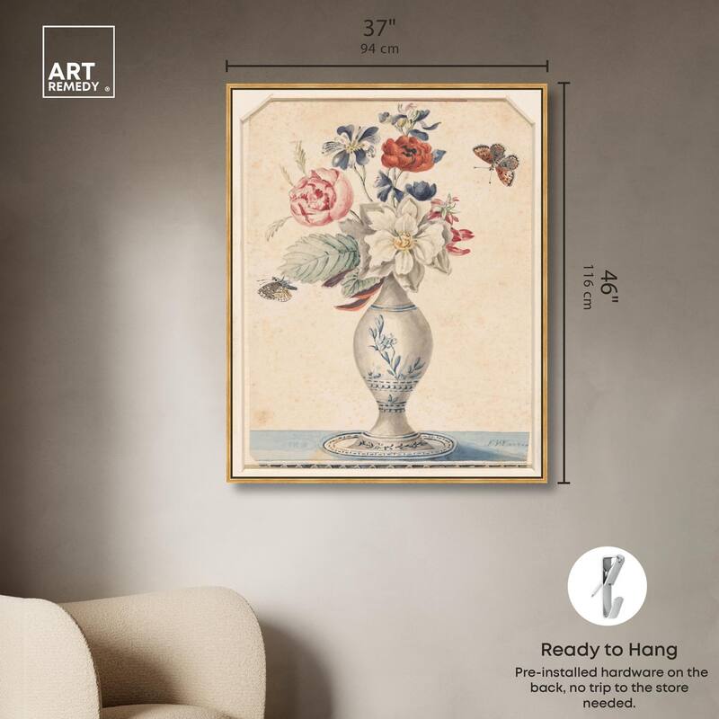 Vase with Flowers II 1850 Canvas by Art Remedy