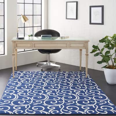 Nourison Grafix Farmhouse Country Scroll Transitional Area Rug