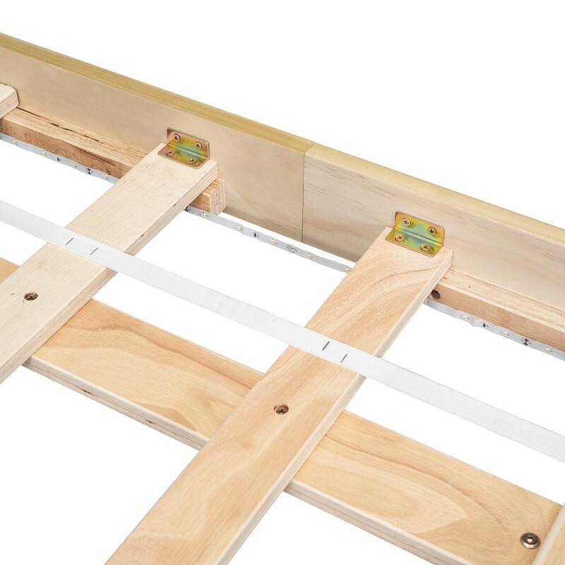 Modern King Size Floating Bed Frame Platform Bed with LED Lights