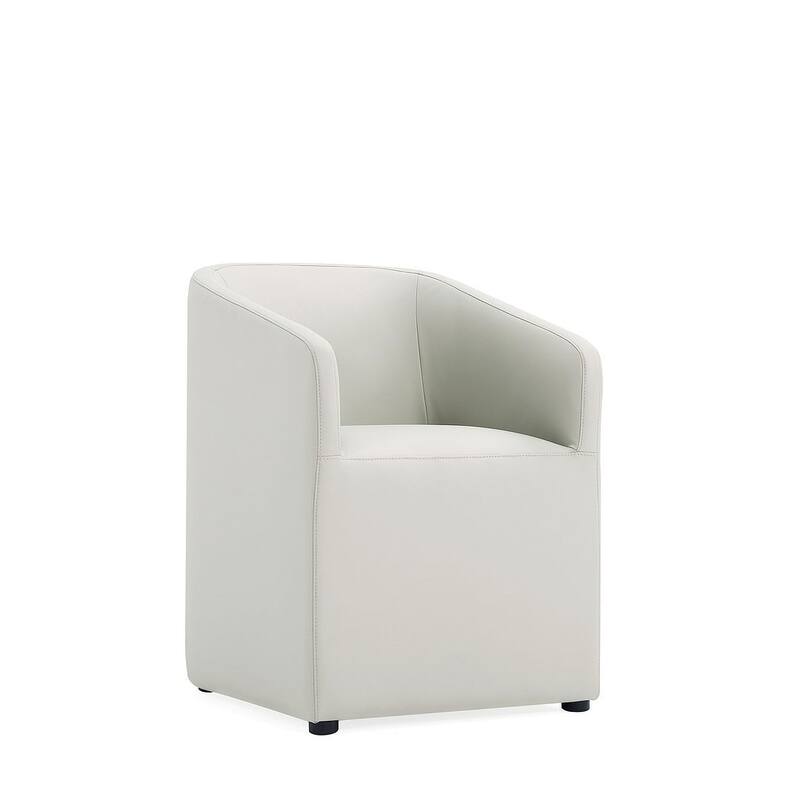 Manhattan Comfort Anna Modern Round Faux Leather Dining Armchair
