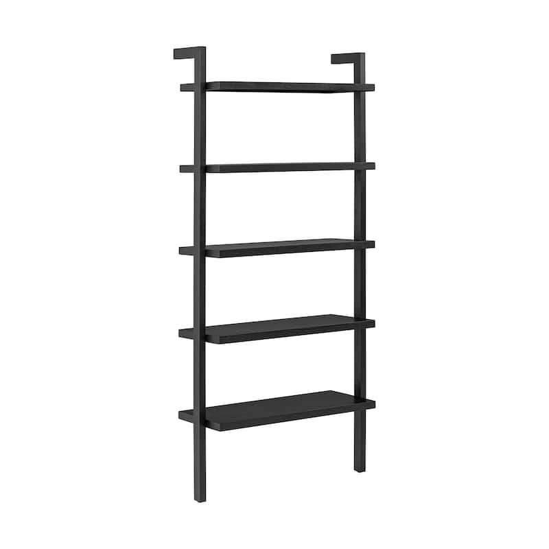 Beacon Boho Rustic 5 Tier Bookshelf, Wall Mounted Solid Wood Bookcase