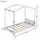 preview thumbnail 4 of 16, Whimsical House-Shaped Twin Bed with Storage, Platform Bed with Built-in Headboard and Bookrack