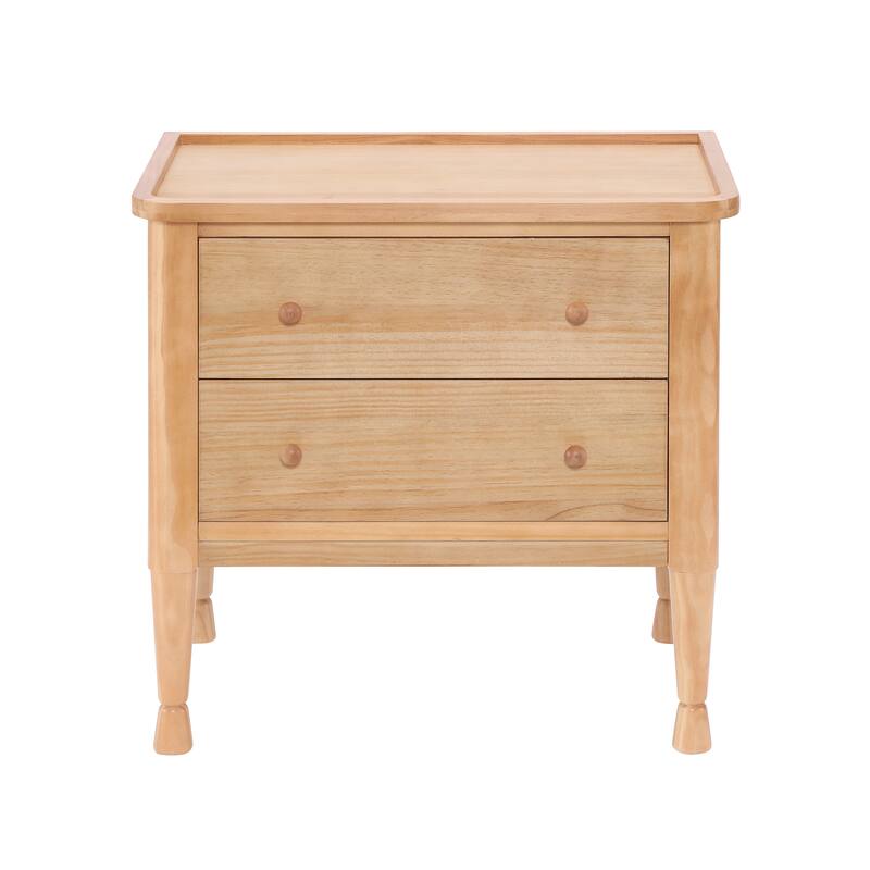 Christopher Knight Home - Modern Minimalist 23.62" Nightstand with Roller Glide Drawers & Tray Top, Versatile Home Use