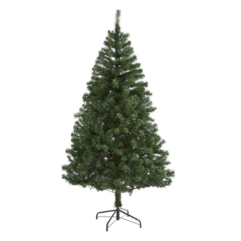 6ft Slim Pencil Christmas Tree - Realistic Artificial Holiday Tree with Metal Stand - Green - 72