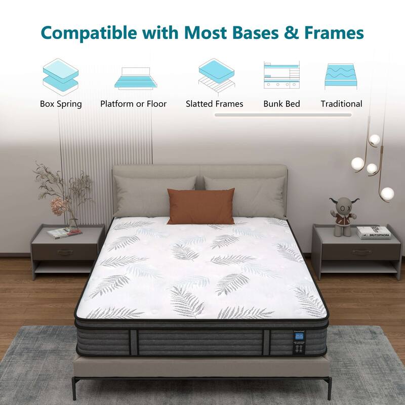 12 inch Firm Euro Top Hybrid Memory Foam Mattress