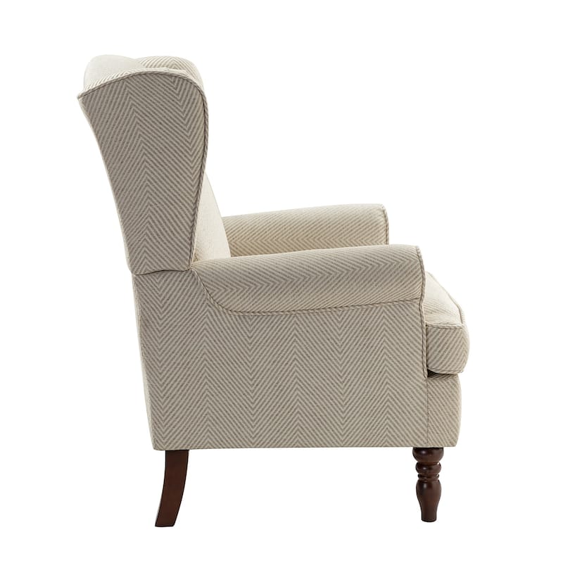 Epimethis Traditional Wingback Armchair with Foam-filled Seat and Turned Legs Set of 2 by HULALA HOME
