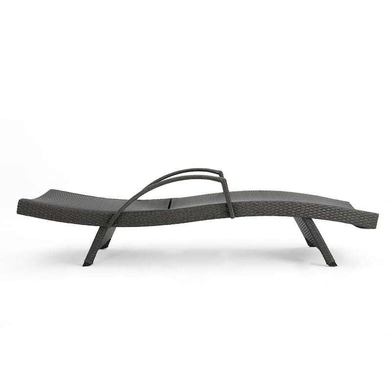 Salem Outdoor Wicker Adjustable Chaise Lounges w/ Arms (Set of 4) by Christopher Knight Home