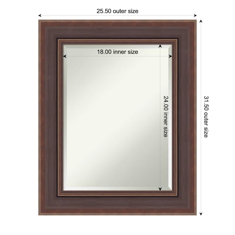 Moab Brown Bronze Beveled Framed Bathroom Vanity Wall Mirror - Moab Brown Bronze - 26 x 32 in