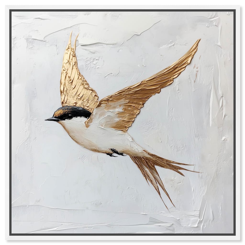 Simple Golden Swallow Canvas by Art Remedy