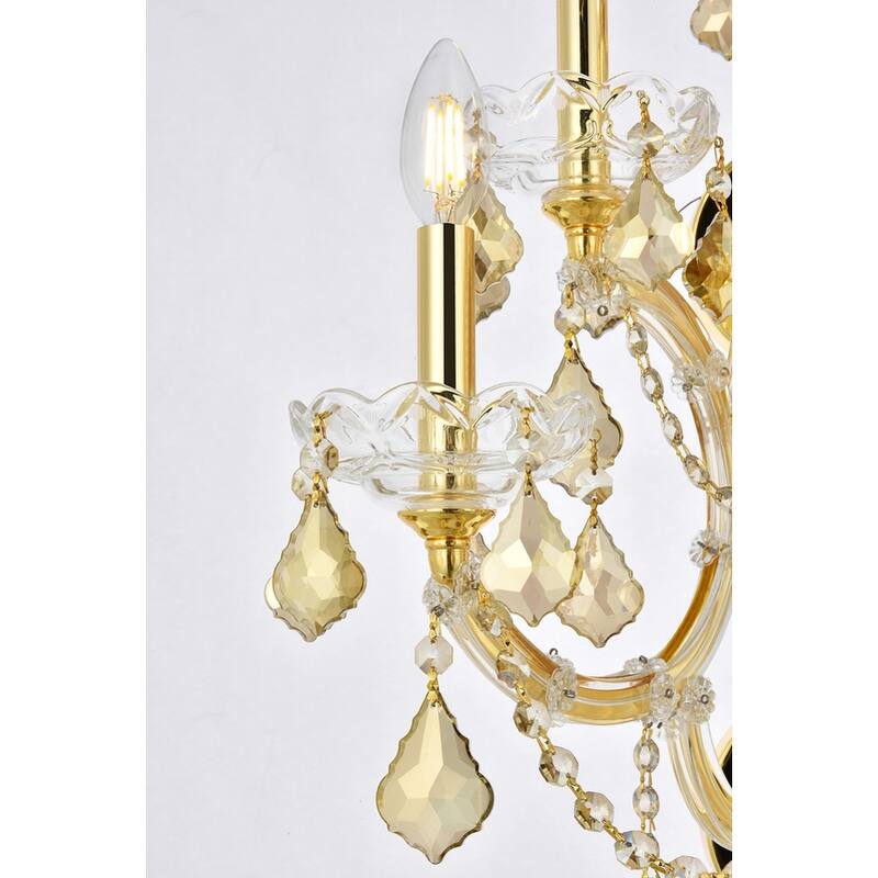 Fleur Illumination Collection Wall Sconce D:22in H:27in E:15.5in Lt:7 Gold Finish