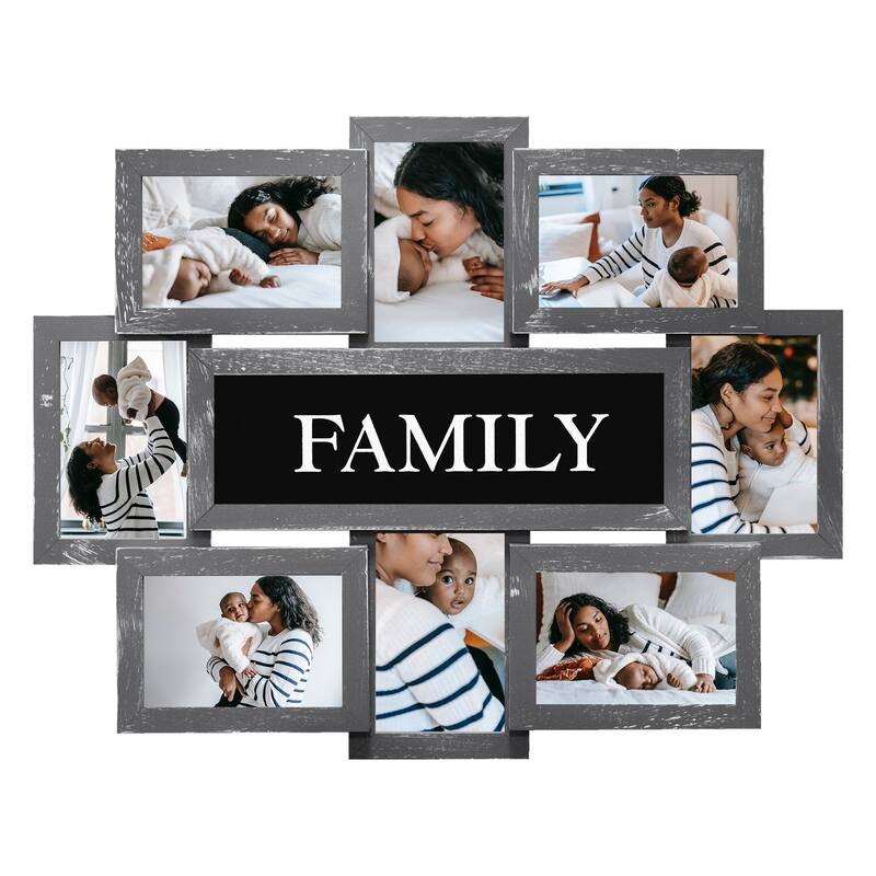 HELLO LAURA 8 Opening Family 6" x 4" Opening Wall Hanging Photo Frame
