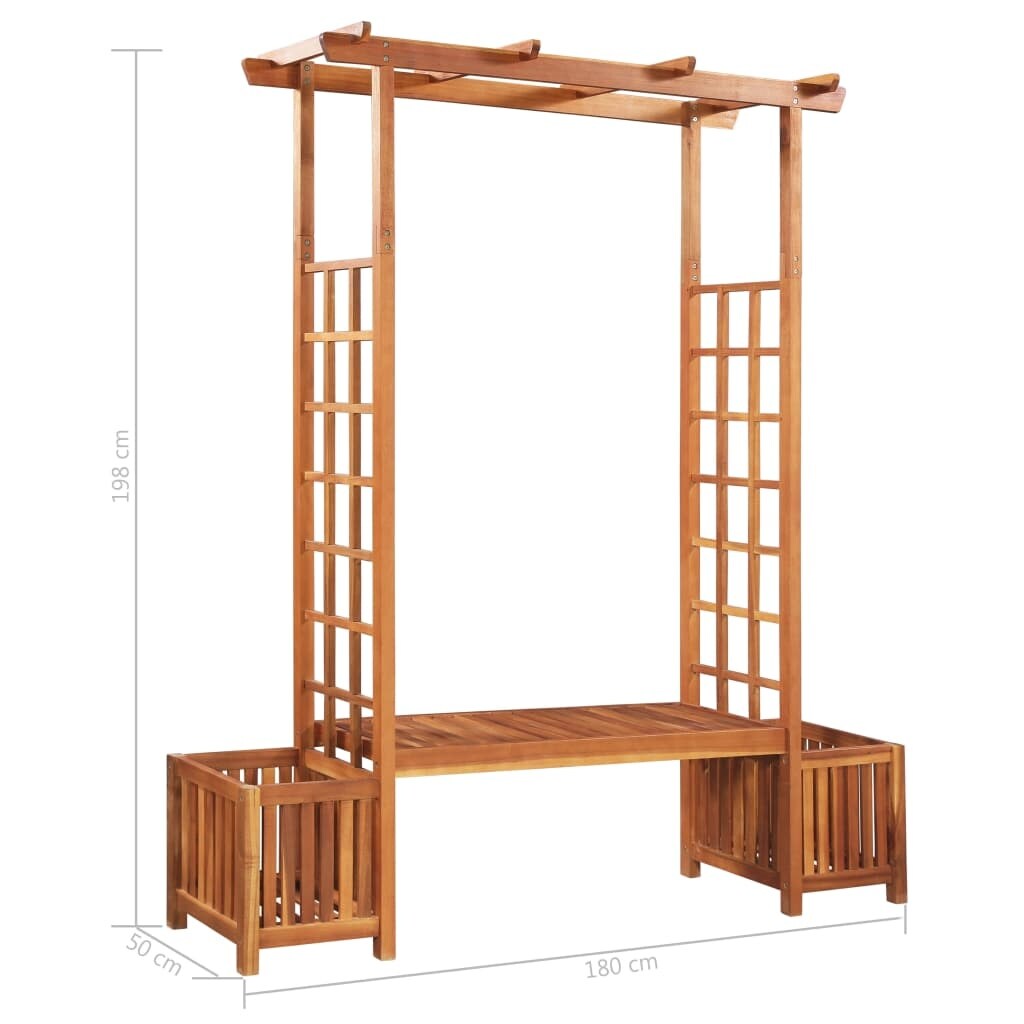 Shop Vidaxl Solid Acacia Wood Garden Pergola With Bench And