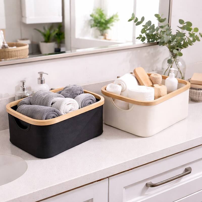 Rectangular Foldable Storage Basket - 15 L x 10 W x 6 H