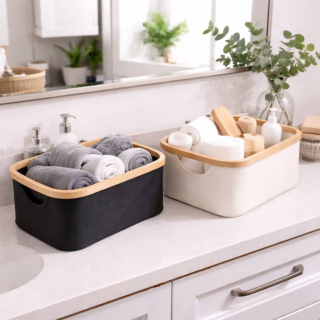 Rectangular Foldable Storage Basket - 15 L x 10 W x 6 H